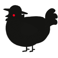 A black chicken with a double-lace pattern