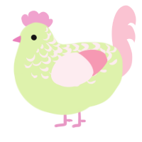 A apple and rose chicken with a half-lace pattern