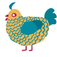 A honey and sea chicken with a lace pattern