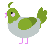 A silver and chartreuse chicken with a head pattern