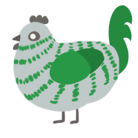 Expo Marker, a silver and viridian chicken with a bar pattern