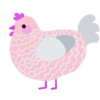 A rose and mist chicken with a lace pattern
