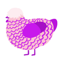 A rose and amethyst chicken with a lace pattern