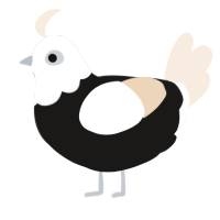 A sable and cream chicken with a head pattern