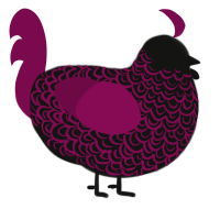 A black and wine chicken with a double-lace pattern
