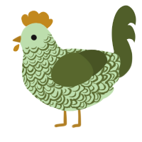 A gluppy and olive chicken with a double-lace pattern