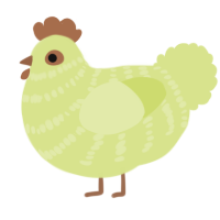 A lemon chicken with a bar pattern