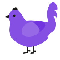 A blurple chicken