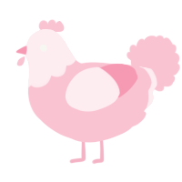 A rose chicken with a head pattern