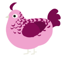 A pink and wine chicken with a half-lace pattern
