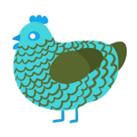 (unnamed), a aqua and olive chicken with a lace pattern