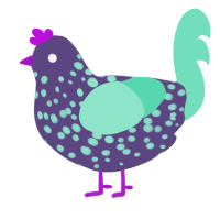 A overcast and mint chicken with a speckle pattern