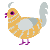 A honey and silver chicken with a bar pattern