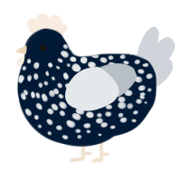 A tumblr and mist chicken with a speckle pattern
