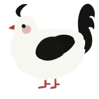 A white and black chicken