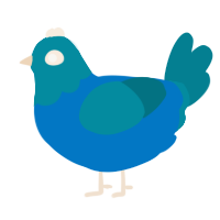 A sapphire and sea chicken with a head pattern