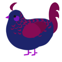 A navy and wine chicken with a half-lace pattern