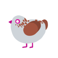 (unnamed), a mist and russet chicken with a neck-speckle pattern