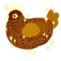 A maroon and leaf chicken with a double-lace pattern