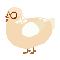 A russet and teal chicken with a neck-speckle pattern