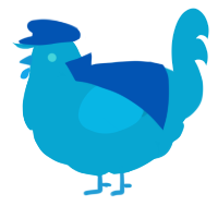 A cerulean chicken