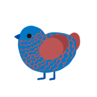 Fruit Gushers, a sapphire and red chicken with a lace pattern