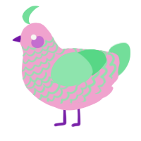 A pink and spring chicken with a lace pattern