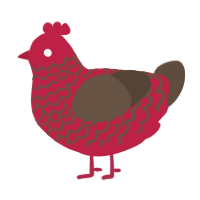 A crimson and bark chicken with a lace pattern