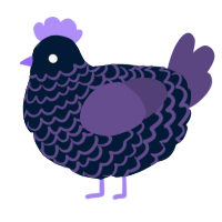 A tumblr and overcast chicken with a lace pattern
