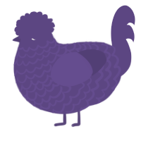 A overcast chicken with a lace pattern