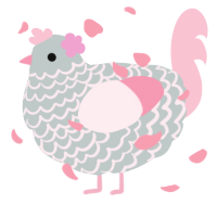 A silver and rose chicken with a lace pattern