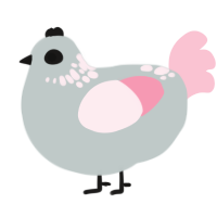 A silver and rose chicken with a neck-speckle pattern