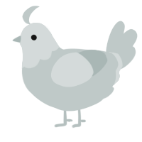 A silver chicken with a head pattern