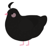 A sable chicken with a speckle pattern