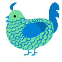A spring and sapphire chicken with a lace pattern