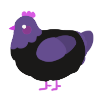 A sable and overcast chicken with a head pattern