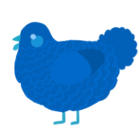 A sapphire chicken with a lace pattern