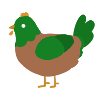 A brown and leaf chicken with a head pattern