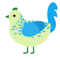 A apple and sky chicken with a half-lace pattern