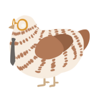 A cream and brown chicken with a bar pattern