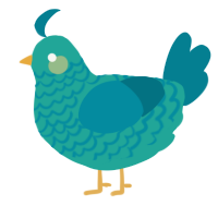 A turquoise and sea chicken with a lace pattern