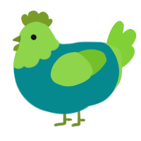 (unnamed), a teal and grass chicken with a head pattern