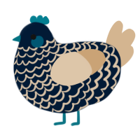 A tumblr and beige chicken with a lace pattern