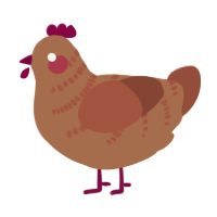 A brown and russet chicken with a half-bar pattern