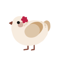 A cream and beige chicken with a neck-band pattern