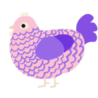 (unnamed), a rose and blurple chicken with a lace pattern