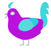A amethyst and aqua chicken
