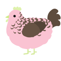 A rose and bark chicken with a half-lace pattern