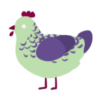 A gluppy and overcast chicken with a half-lace pattern