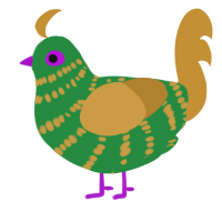 (unnamed), a viridian and gold chicken with a bar pattern